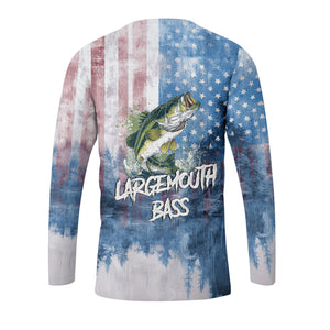 Largemouth Bass American Flag All Over Print Shirt