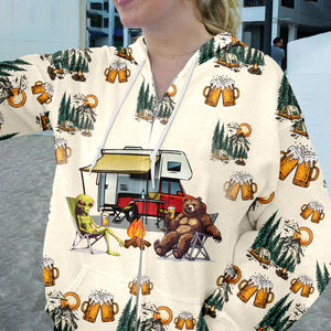 Funny Camping Crazy Friend All Over Print Shirt