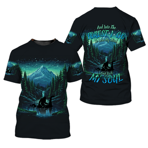 Bigfoot Riding Loch Ness Into The Forest I Go All Over Print Shirt