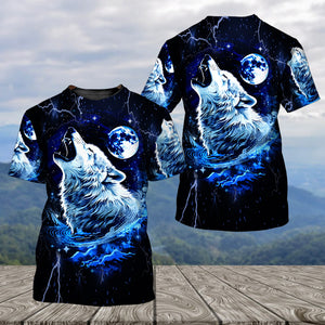 Mystical Wolf Howing Art All Over Print Shirt
