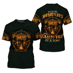 Bigfoot Making Memories One Campfire At A Time All Over Print Shirt