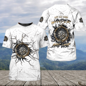 Not All Who Wander Are Lost Compass Cracks All Over Print Shirt
