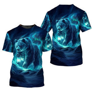 Wild Bear In The Night All Over Print Shirt