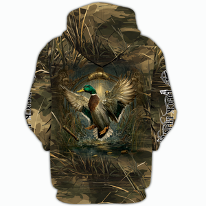 Mallard Duck Hunting Dark Camo All Over Print Shirt