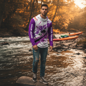 Custom Name Kayaking Purple All Over Print Shirt