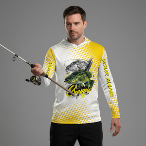 Custom Name Crappie Fish Yellow All Over Print Shirt