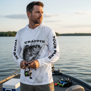 Custom Name Crappie Fish Gray All Over Print Shirt