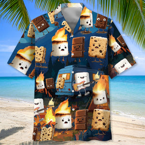 Funny Campsite Night Party Hawaiian Shirt