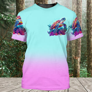 Saltwater Heals Everything Sea Turtle All Over Print Shirt
