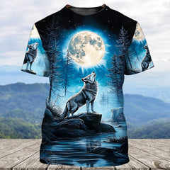 Wolf Moon Light Art All Over Print Shirt