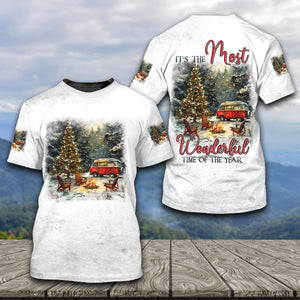 It's The Most Wonderful Time Of Christmas Camping All Over Print Shirt