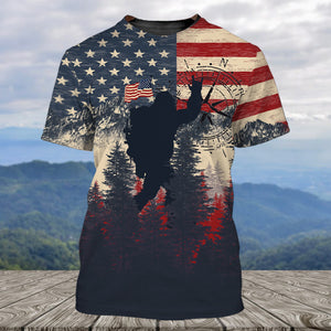 Vintage Patriotic Bigfoot Not All Who Wander All Over Print Shirt