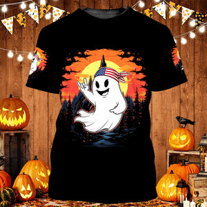 Spooky Boo In The Forest All Over Print Shirt