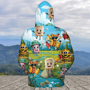 Funny Food Camping All Over Print Shirt