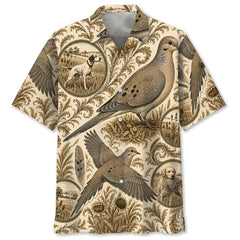 Vintage Dove Hunting Toile Hawaiian Shirt