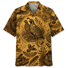 Quail Hunting Legend Vintage Art Hawaiian Shirt