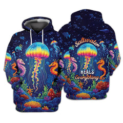 Saltwater Heals Everything Jellyfish All Over Print Shirt