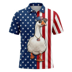 America Geese Hunting Funny Men Polo Shirt