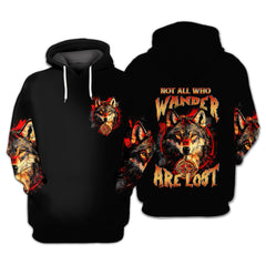 Not All Who Wander Are Lost Wolf All Over Print Shirt