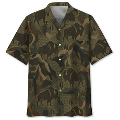 Bison Hunting Hawaiian Shirt