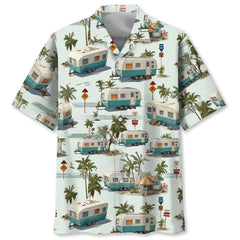 Vintage Fiffth-Wheel Trailer Hawaiian Shirt