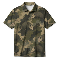 Opossum Camouflage Graphic Pattern Men Polo Shirt