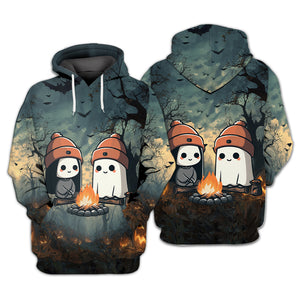 Cute Ghost Camping Crew All Over Print Shirt