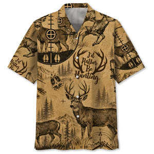 Mule Deer I'd Rather be Hunting Hawaiian Shirt
