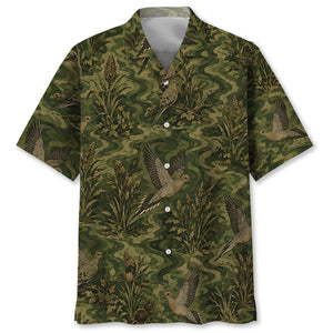 Vintage Mourning Dove Camo Hawaiian Shirt