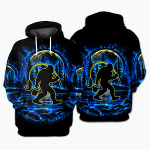 Bigfoot Fishing All Over Print Shirt