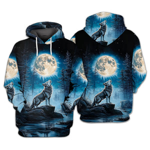 Wolf Moon Light Art All Over Print Shirt