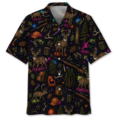 Retro Deer Hunting Colorful Hawaiian Shirt