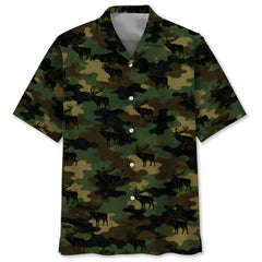 Elk Camouflage Millitary Hawaiian Shirt