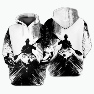 Black And White Kayaking Lover All Over Print Shirt