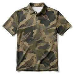 Dove Camouflage Graphic Pattern Men Polo Shirt