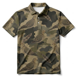 Dove Camouflage Graphic Pattern Men Polo Shirt