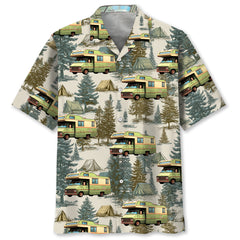 Vintage RV Motorhome Camping Hawaiian Shirt