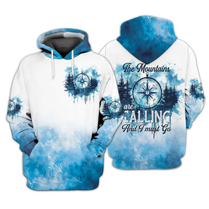 Compass The Mountains Are Calling And I Must Go All Over Print Shirt