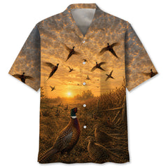 Wild Pheasant Hunting Nature Hawaiian Shirt
