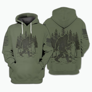Bigfoot Fishing Funny Fisher Man All Over Print Shirt