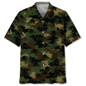 Raccoon Camouflage Millitary Hawaiian Shirt