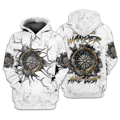 Not All Who Wander Are Lost Compass Cracks All Over Print Shirt