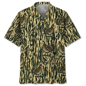 Grouse Stripe Camouflage Hawaiian Shirt