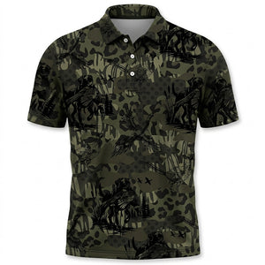 Camouflage Pheasant Hunting Men Polo Shirt