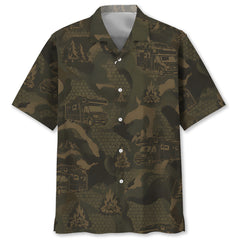 Class B Motorhome Camping Camouflage Hawaiian Shirt