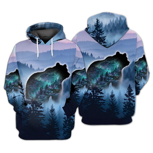 Aurora Bear Adventure Mountain All Over Print Shirt
