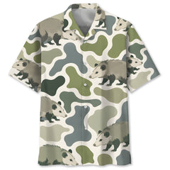 Opossum Camouflage Hunting Funny Pattern Hawaiian Shirt