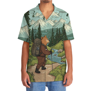 Hiking Bear Into The Forest I Go Hawaiian Shirt