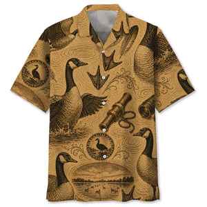 Goose Hunting Vintage Artwork Hawaiian Shirt