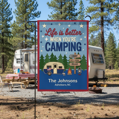 Life Is Better When You're Camping American Style Flag Decor
